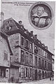 Пощенска карта с Латинското училище в Буксвайлер и портрет на Йохан Райнхард