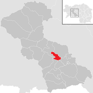 Lage der Gemeinde Judenburg im Bezirk Judenburg (anklickbare Karte)