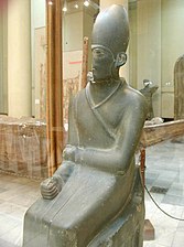 Schiste beeld van Chasechemoey Egyptisch Museum