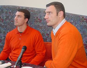 Wladimir (left) and Vitali Klitschko (right), ...