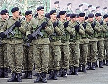 The Kosovo Security Force is the military of Kosovo. Kosovo Security Force FSK-KSF.jpg