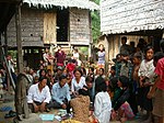 Group of Khmers at a village meeting