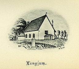 Kyrkan på teckning från 1888