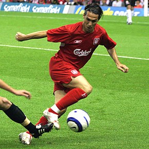 Luis García Liverpoolin paidassa vuonna 2005.