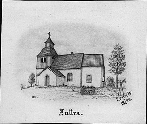 Kyrkan på teckning från 1898.