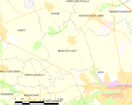 Mapa obce Besny-et-Loizy
