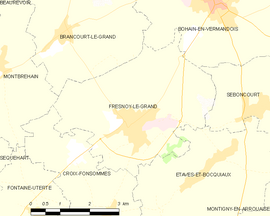 Mapa obce Fresnoy-le-Grand