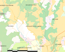 Mapa obce La Roquette-sur-Siagne