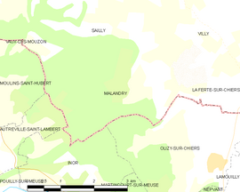 Mapa obce Malandry