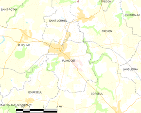 Poziția localității Plancoët