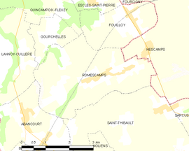 Mapa obce Romescamps