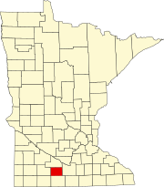 Map of Minnesota highlighting Watonwan County Map of Minnesota highlighting Watonwan County.svg