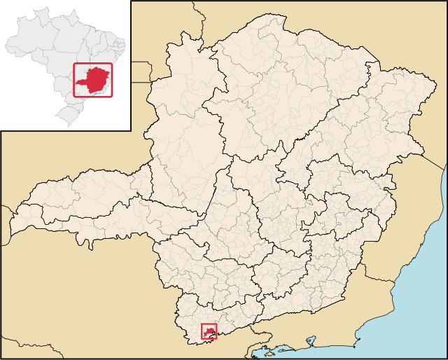 Localização de Paraisópolis em Minas Gerais