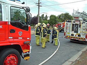English: New South Wales Fire fighters group u...