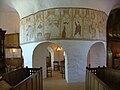 Kolom Tengah yang mengelilingi gereja Bornholm, di Nordik Østerlars, Denmark.