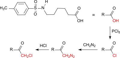 Syntheseweg zum p-Tosylaminocaprylchlormethylketon