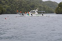 The Euatel, Kabekl M'tal and Bul provide littoral fishery protection. Palau Maritime Police vessel.jpg