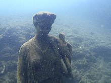Submerged Archaeological Park of Baiae Parco archeologico di Baia - Ninfeo punta Epitaffio - statua Antonia Minore.jpg