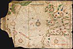 Mapa de Pedro Reinel de 1504 que xa recolle as expedicións de Diogo Cão