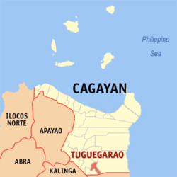 Bản đồ của Cagayan cho thấy vị trí của Tuguegarao