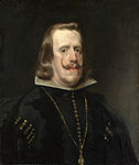 Philip IV of Spain.jpg (Retrat de Felip IV (1656) fet per Diego Velázquez. Oli sobre tela. (National Gallery de Londres)) y Retrato de Felipe IV en Fraga durante la Guerra de Cataluña (Velázquez).jpg (Retrat de Felip IV a Fraga durant l'alçament de Catalunya (1644) de Diego Velázquez)