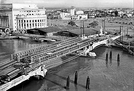 Jones Bridge after the Battle of Manila in 1947