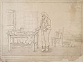 'R.R. Jones in his study at a gazzet in Midghall St, Liverpool', 1844, drawing, 34 x 48 cm, from The Illustrated Life of Richard Robert Jones