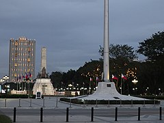 Rizal Park - monument, flagpole base, sunset