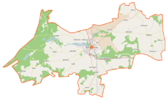 Mapa konturowa gminy Sępólno Krajeńskie, po prawej znajduje się punkt z opisem „Niechorz”