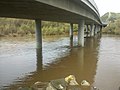 Underneath the Benet Rd bridge after several days of intense rainfall in winter 2010