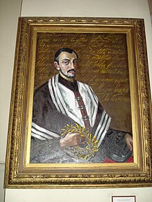 Portrait of poet Sarbevius (by Lithuanian painter Sofija Veiverytė, born 1926) in the Church of St. Johns (Vilnius). 2007