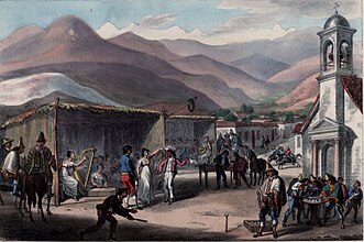 Scenes at a fair in Santiago de Chile, in 1821, by Scharf and Schmidtmeyer. John Carter Brown Library.[10][12]