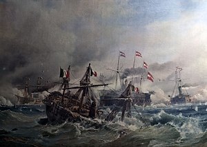 Soerensen Seeschlacht bei Lissa 1866 Rammstoss.jpg