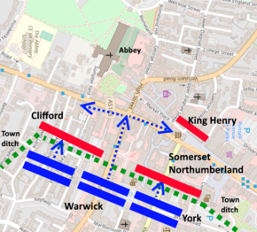 Map of the 1st battle of St Albans