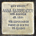 Stolperstein für Anna Fassbender (Ehrenfeldgürtel 136)