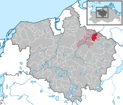 Elhelyezkedése Mecklenburg-Elő-Pomeránia térképén