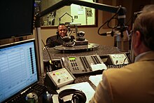 A radio interview US Navy 110321-N-YM440-018 Rear Adm. Arthur J. Johnson, commander of Naval Safety Center, conducts a radio interview with Paul Gallo on Super Talk.jpg