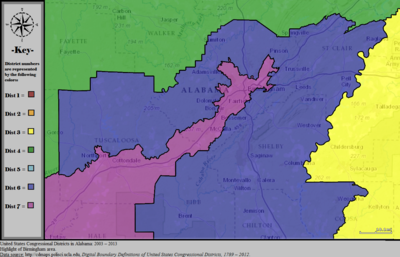 United States Congressional Districts en Alabamo (metrookulminaĵo), 2003-2013.
tif