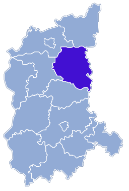 Powiat międzyrzecki (mörkblått) i Lubusz vojvodskap.