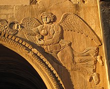 Relief of Angel, Taq-e Bostan frshth br rwy Tq bzrg, Tq bstn - panoramio.jpg