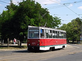 ムィコラーイウ市電の主力車両・71-605（2009年撮影）