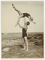 Acrobats, Sydney, 1930s Sam Hood (Possibly John M. Hendry, bodybuilder and physical culture writer.)