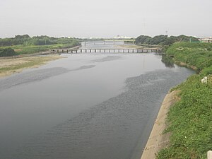 弁天橋から見た鮎喰川