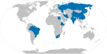 Карта стран БРИКС