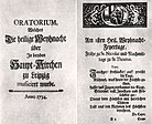 Titelseite und erste Seite des Original-Librettos von 1734