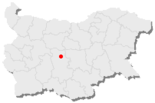 Karte von Bulgarien, Position von Banja hervorgehoben