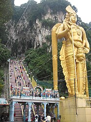 Entrance to Batu Caves, Malaysia, with the Lord Murugan statue