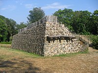 Bibracte, Porte du Rebout, Wiederherstellung eines Murus Gallicus