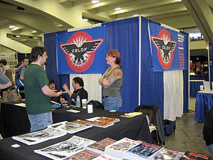 The Comic Book Legal Defense Fund booth at Won...
