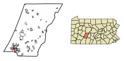 Location of Southmont in Cambria County, Pennsylvania.